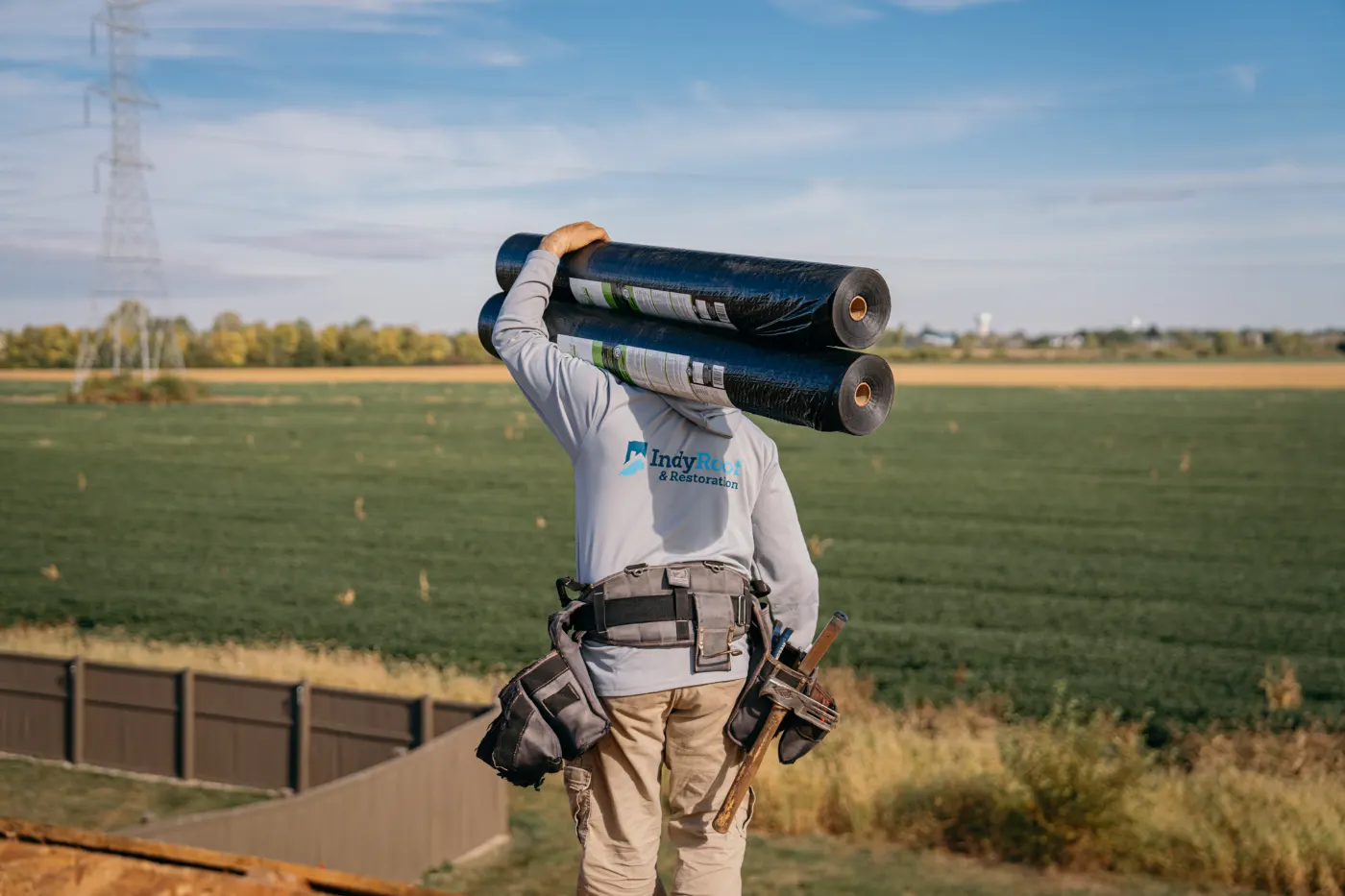 Commercial roof inspection documented in Crossfields